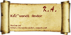 Kövendi Andor névjegykártya
