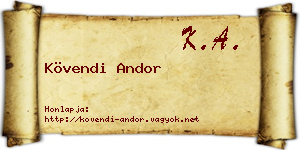 Kövendi Andor névjegykártya